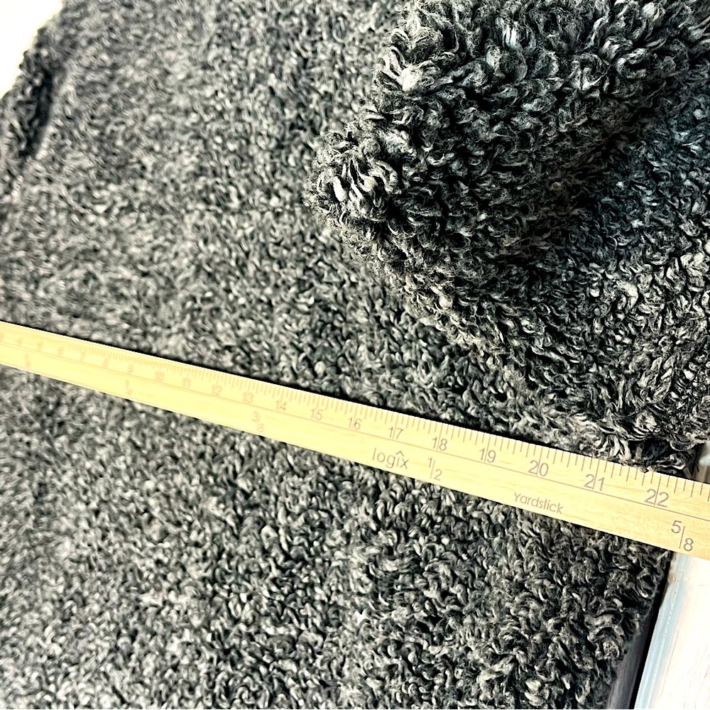 Abercrombie & Fitch Women’s Nubby Sherpa Jacket Full Zip  L Gray With Black Trim - Picture 6 of 10